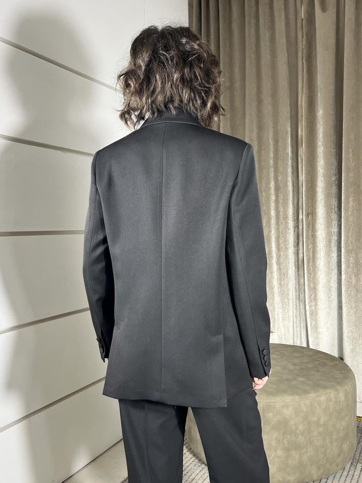 giacca over doppiopetto con spacchi dietro e maxi spalla nera JBM2KYS1900 IMPERIAL