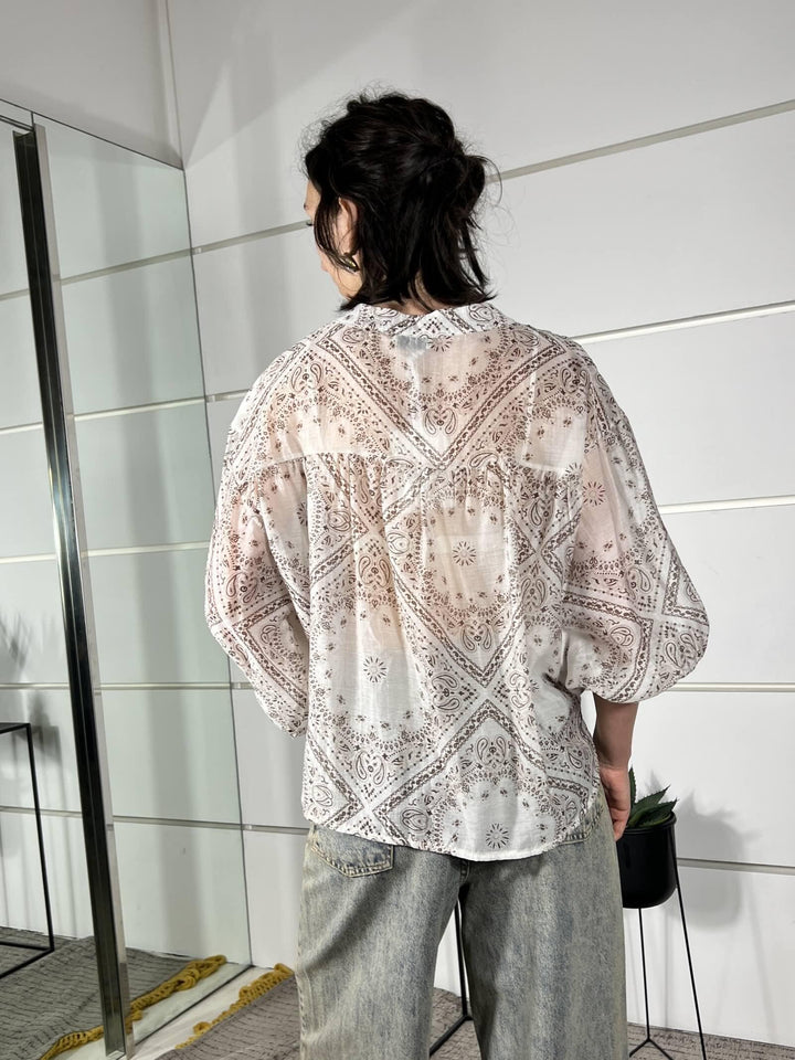 camicia stampa bandana latte C815371GY24LATTE SUSY MIX
