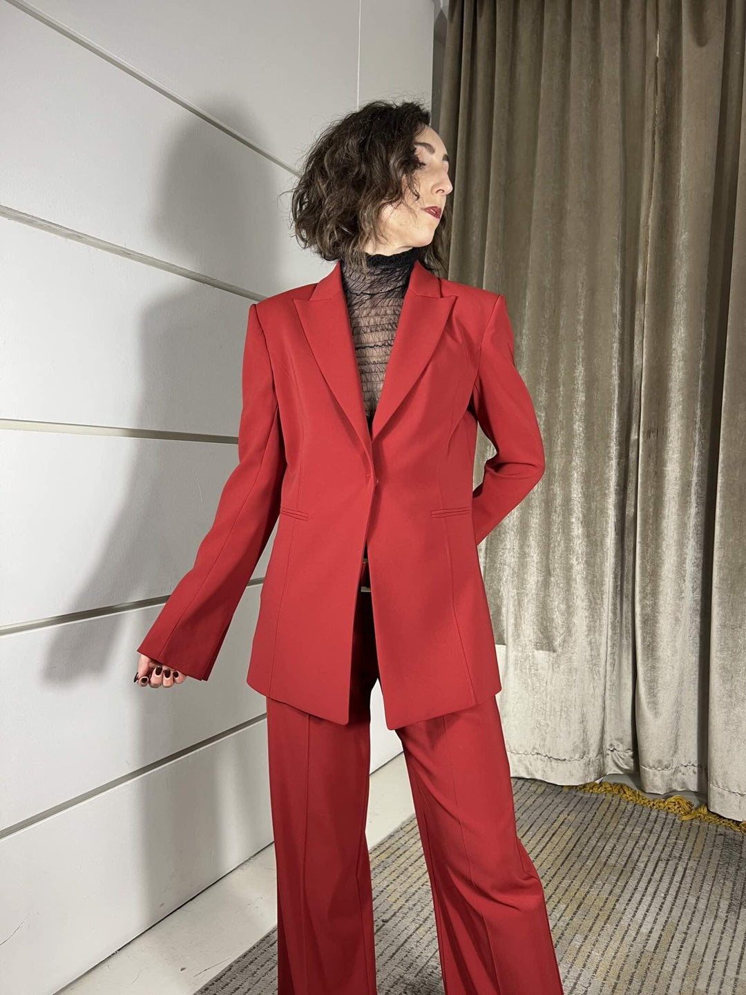 giacca femminile monopetto rossa 8S0565A6F5R862 PATRIZIA PEPE PREVIEW