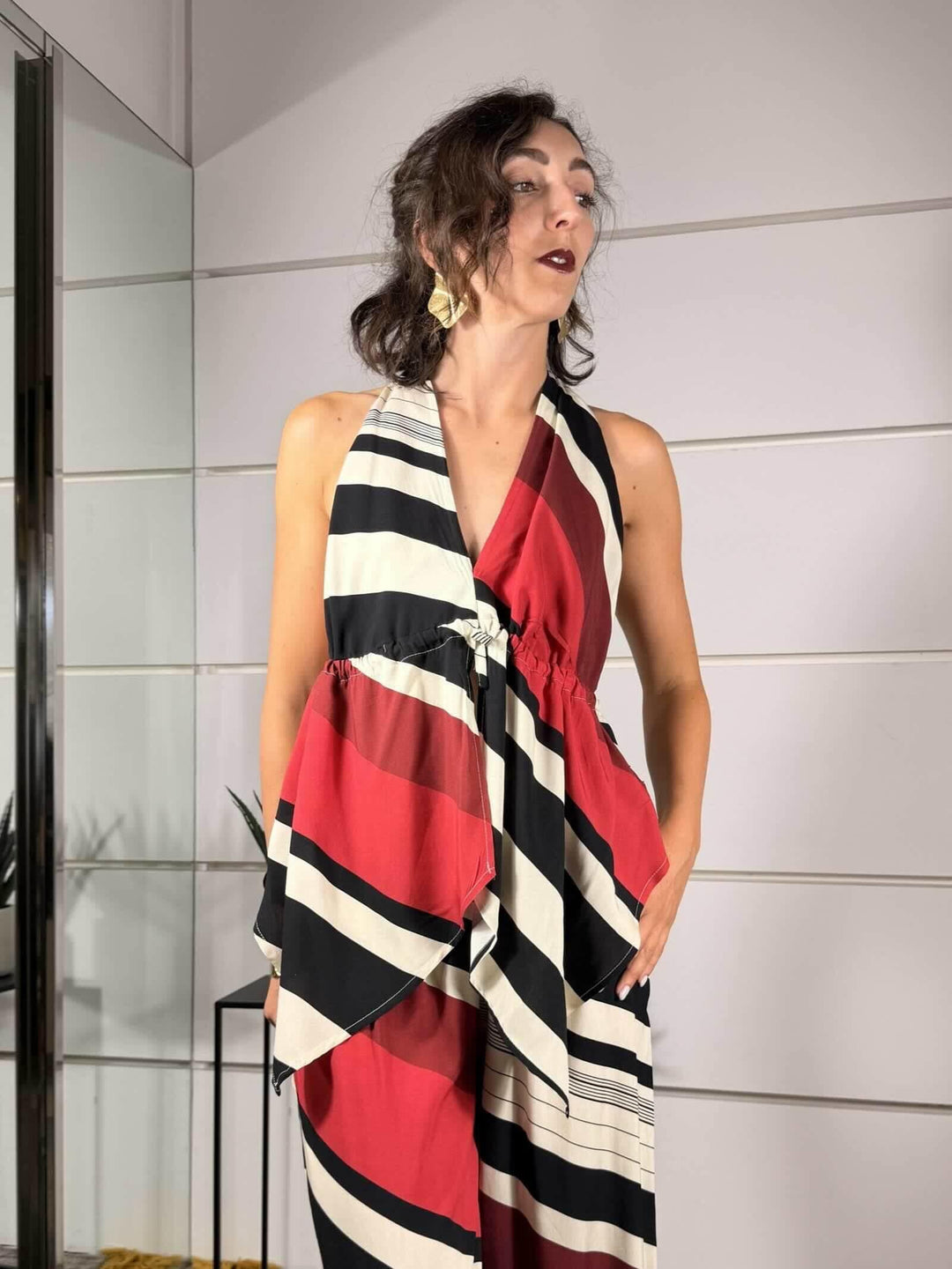 top fantasia geometrica TAB2970ROSSO VICOLO
