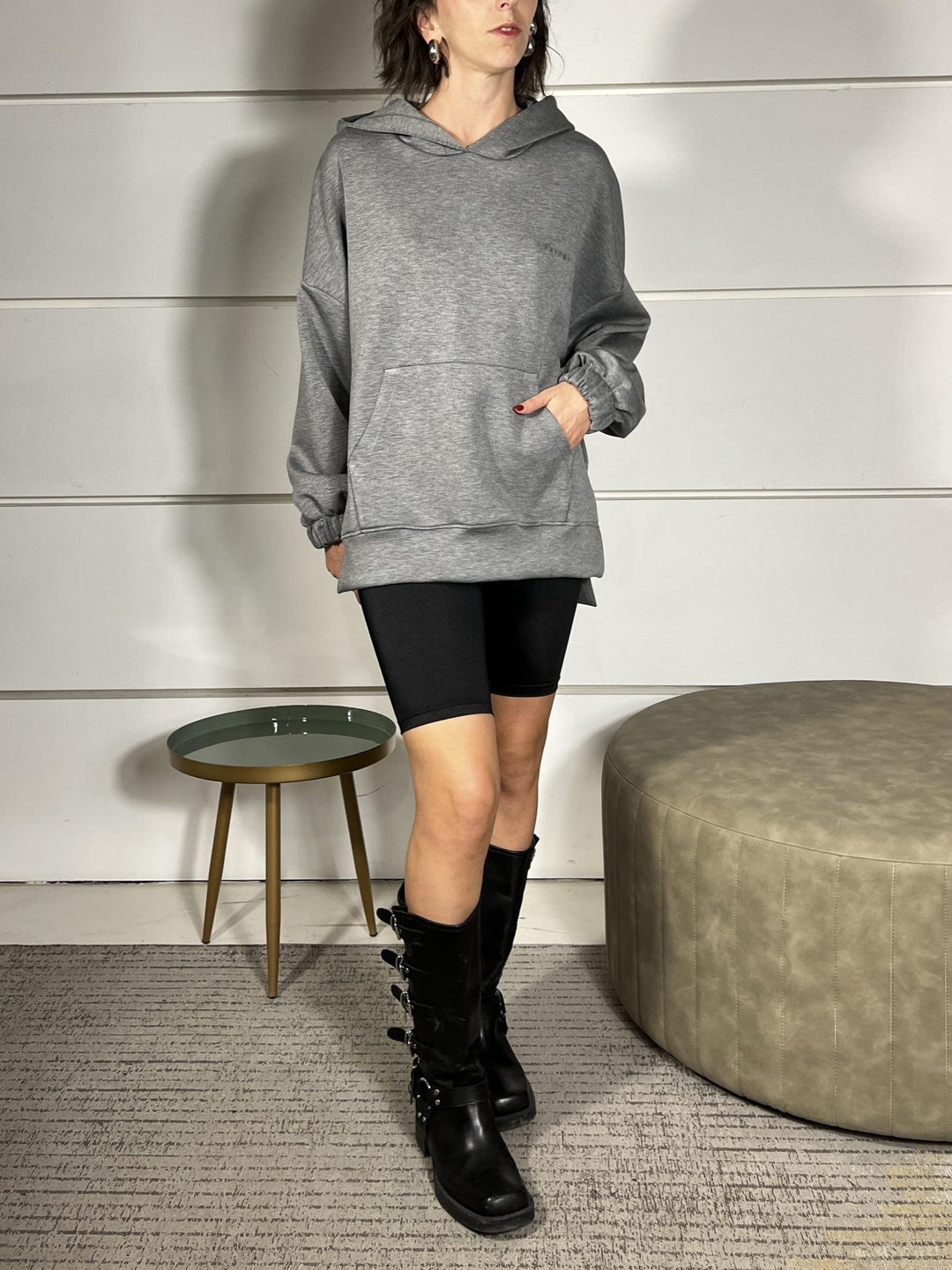 felpa con cappuccio grigia FDY-P020GRIGIO HAVE ONE