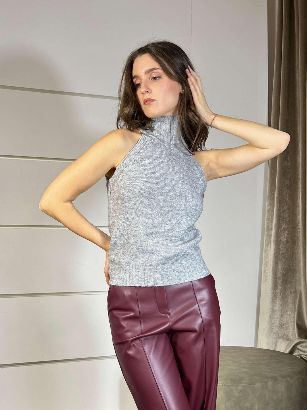 top in maglia grigio 77103FGRIGIO VICOLO