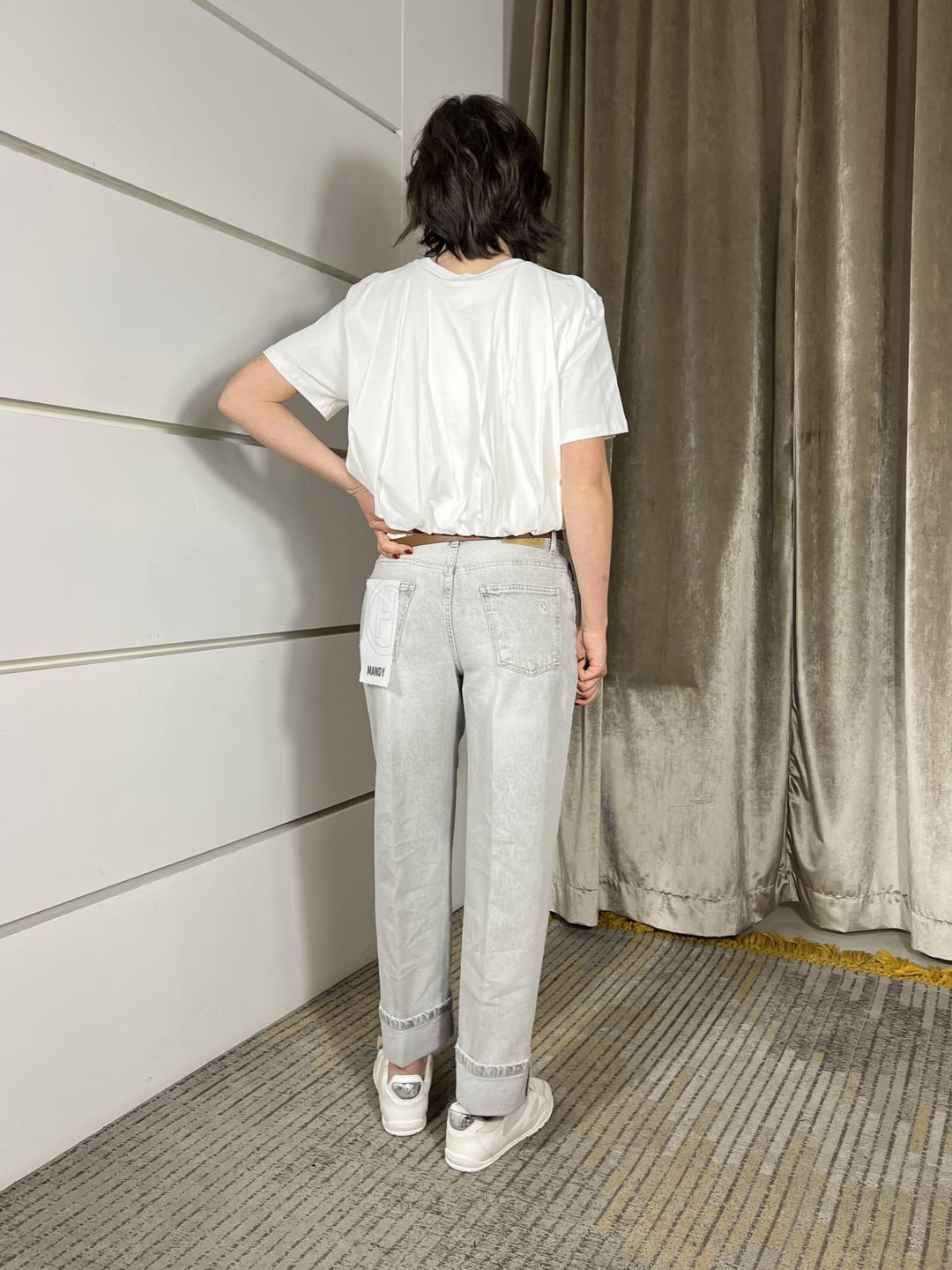 jeans mandy con cintura elasticizzato grigio PLS-Q040GRIGIO HAVE ONE