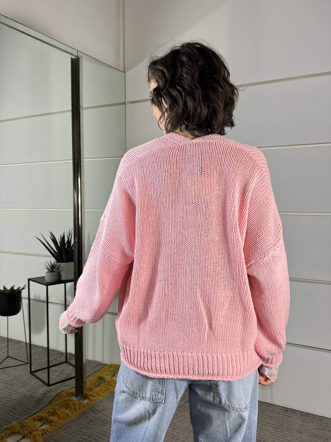 cardigan over, scollo a v rosa 3AB3015ROSA VICOLO