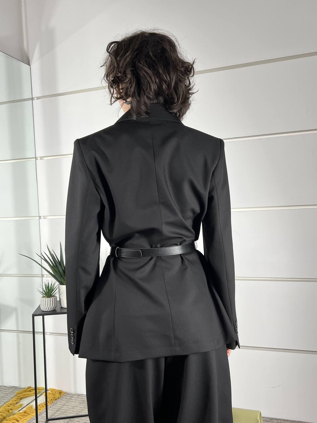 giacca over con cintura in vita nera JBJ8LIC1900 IMPERIAL
