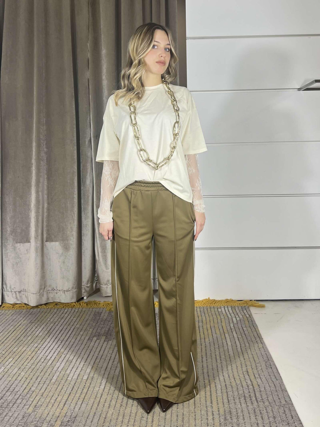 t-shirt  manica corta con manica in pizzo antique 11073ANTIQUE SUSY MIX