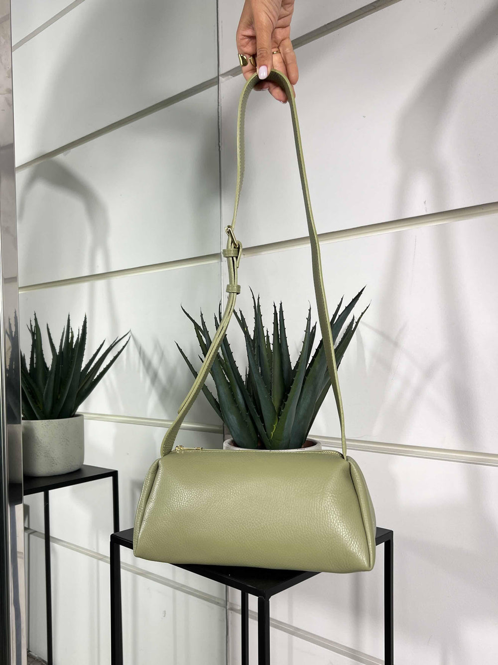 borsa in pelle pistacchio con tracolla DO-B0163PISTACCHIO FEMME CAFE SELECTION