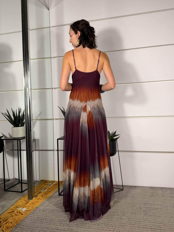 abito tulle fantasia sfumata A12057HMVIOLA SUSY MIX