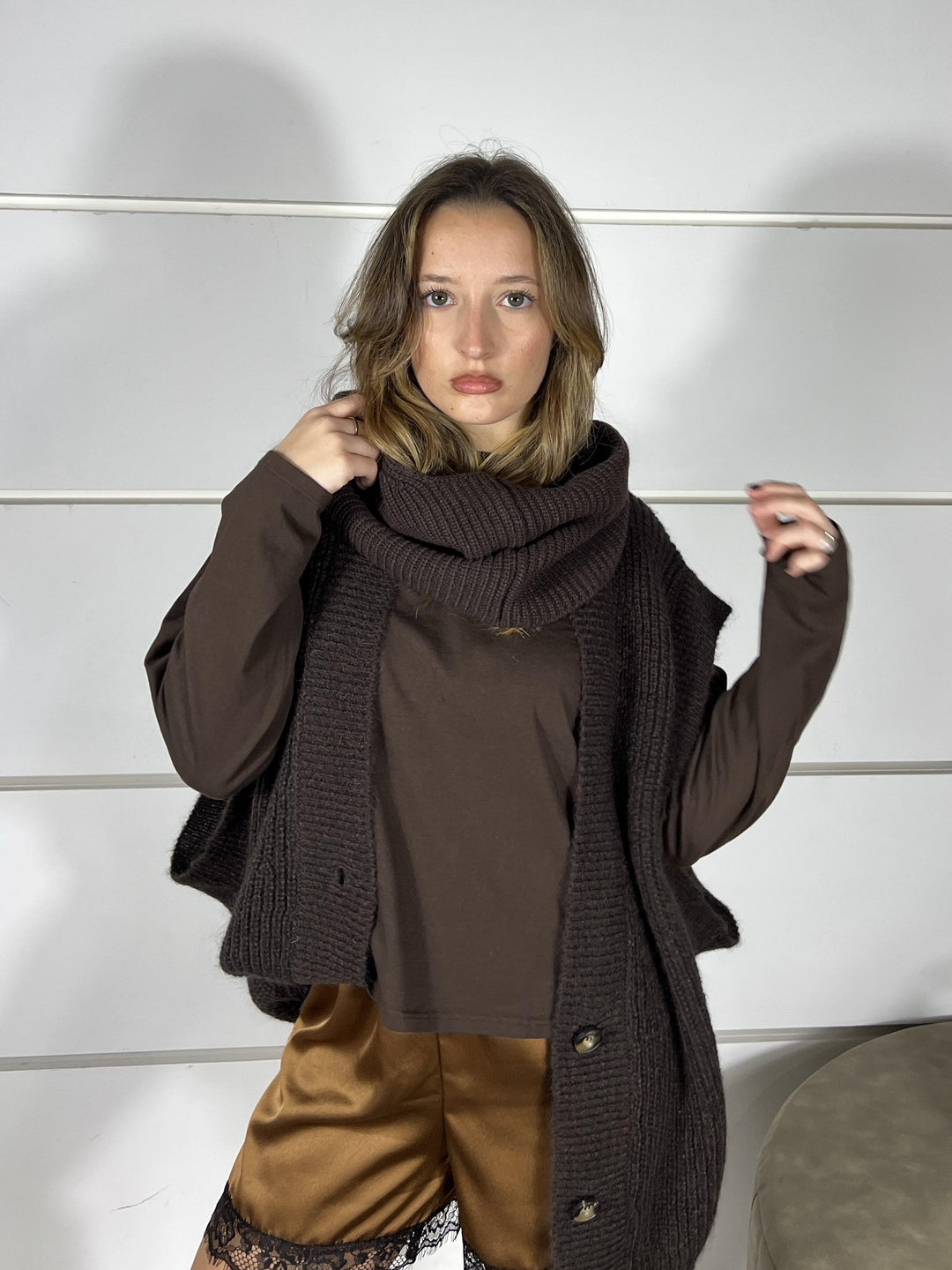 balaclava moro in  misto lana 55061FMORO VICOLO