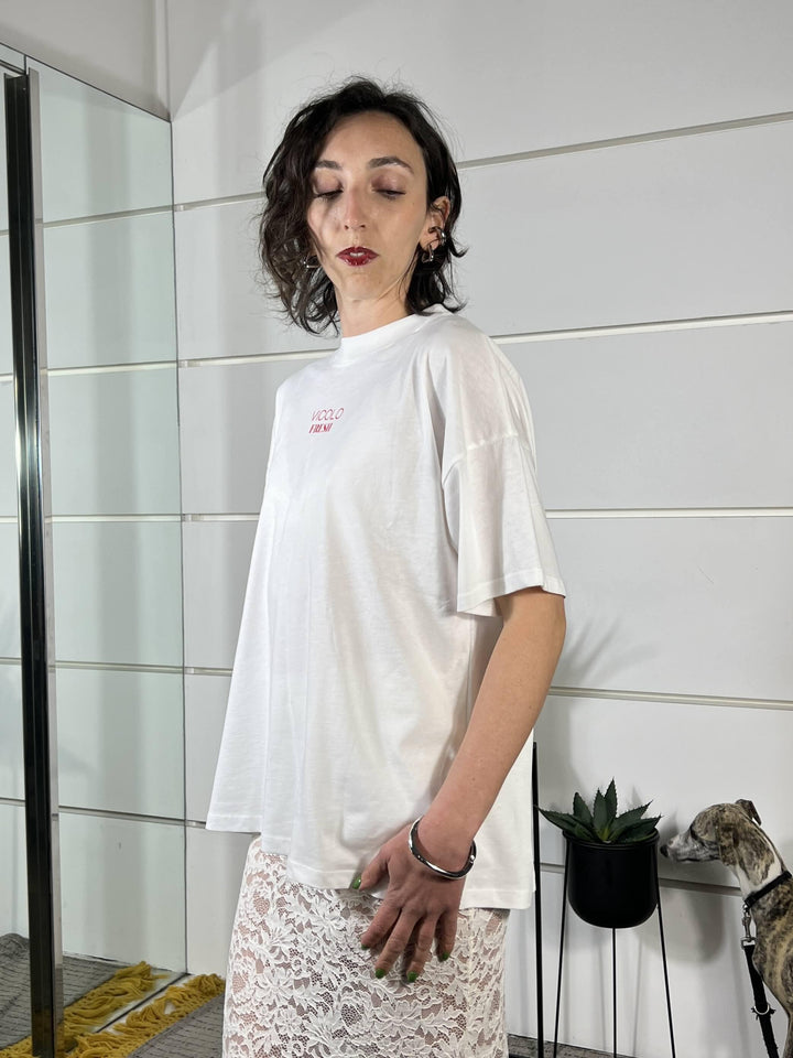 t-shirt naturale con stampa fragole RAB0624NATURALE 02 VICOLO