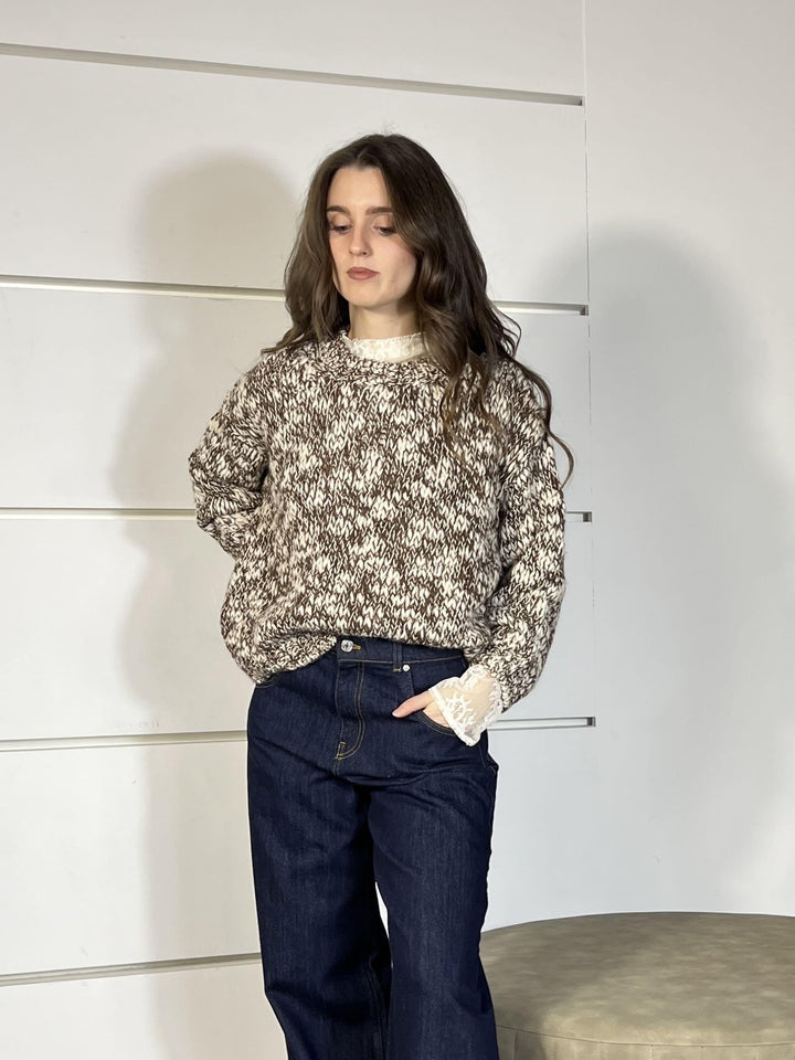 maglione girocollo moro e burro 33060FMORO/BURRO VICOLO