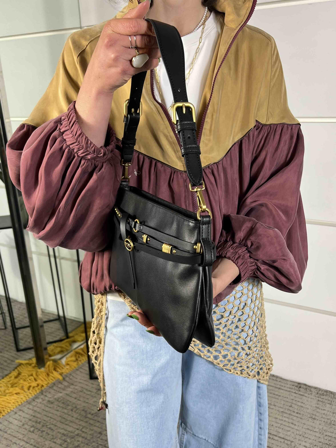 BORSA A SPALLA BEL BAG NERA BELT BAG CLASSICZ99Q PINKO