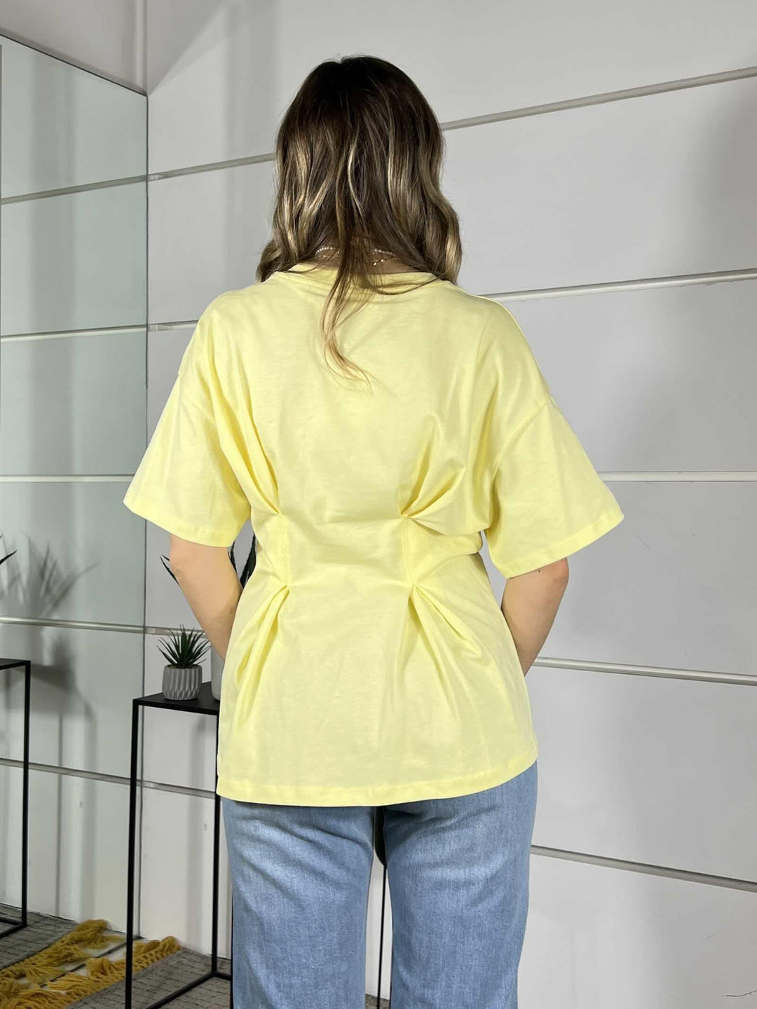 t-shirt gialla ripresa in vita UAB0020GIALLO VICOLO