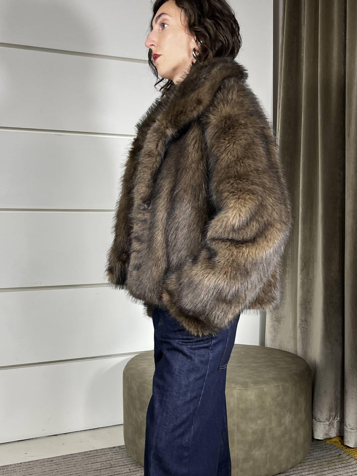 giubbotto in denimscuro  reversibile diventa una ecopelliccia TF0079DENIM SCURO VICOLO