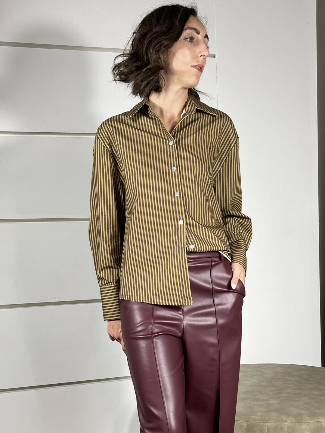 CAMICIA RIGATA IN COTONE MORO CMA-P049MORO HAVE ONE