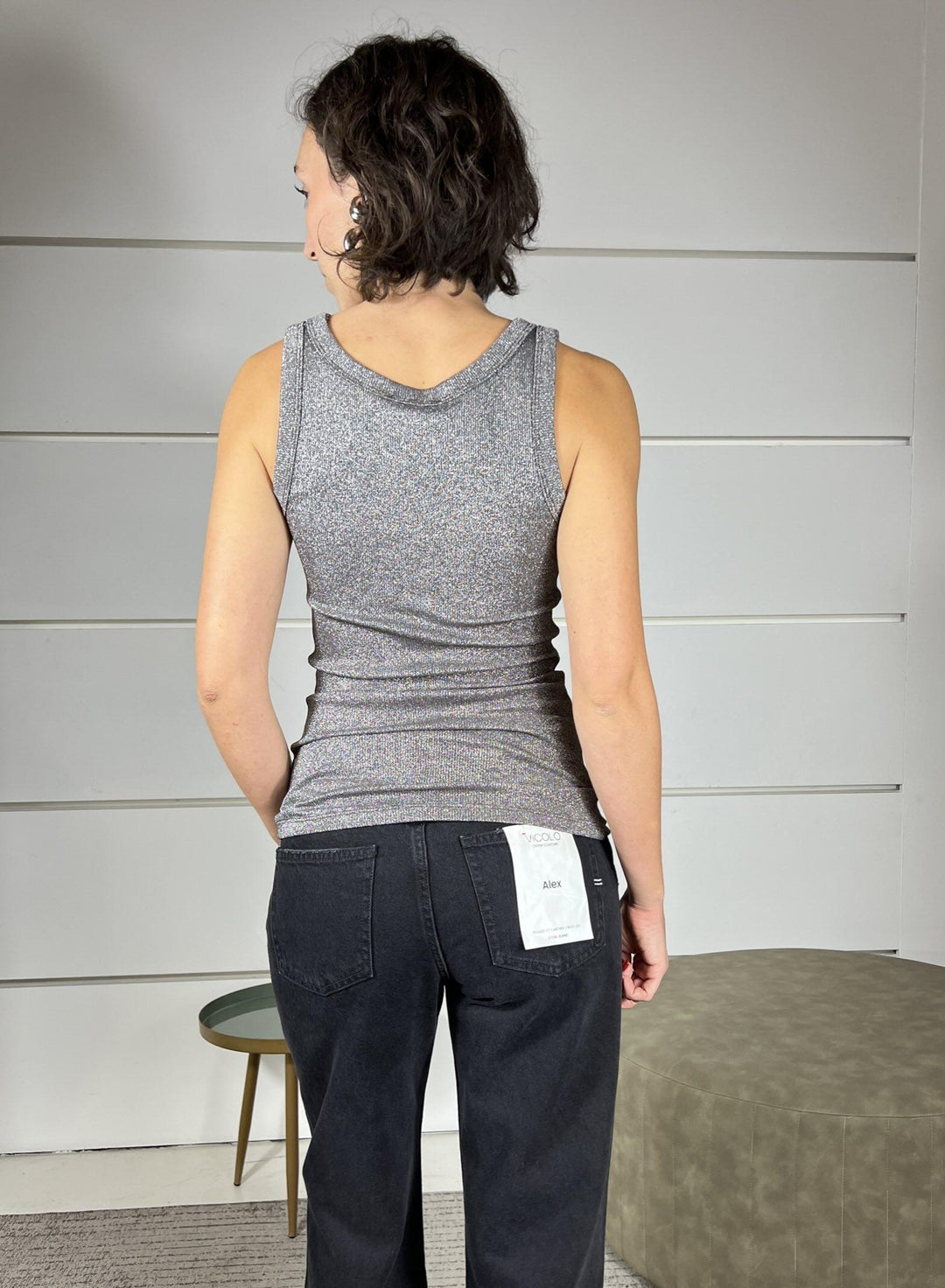 canotta a costine lurex ferro UF0055FERRO VICOLO