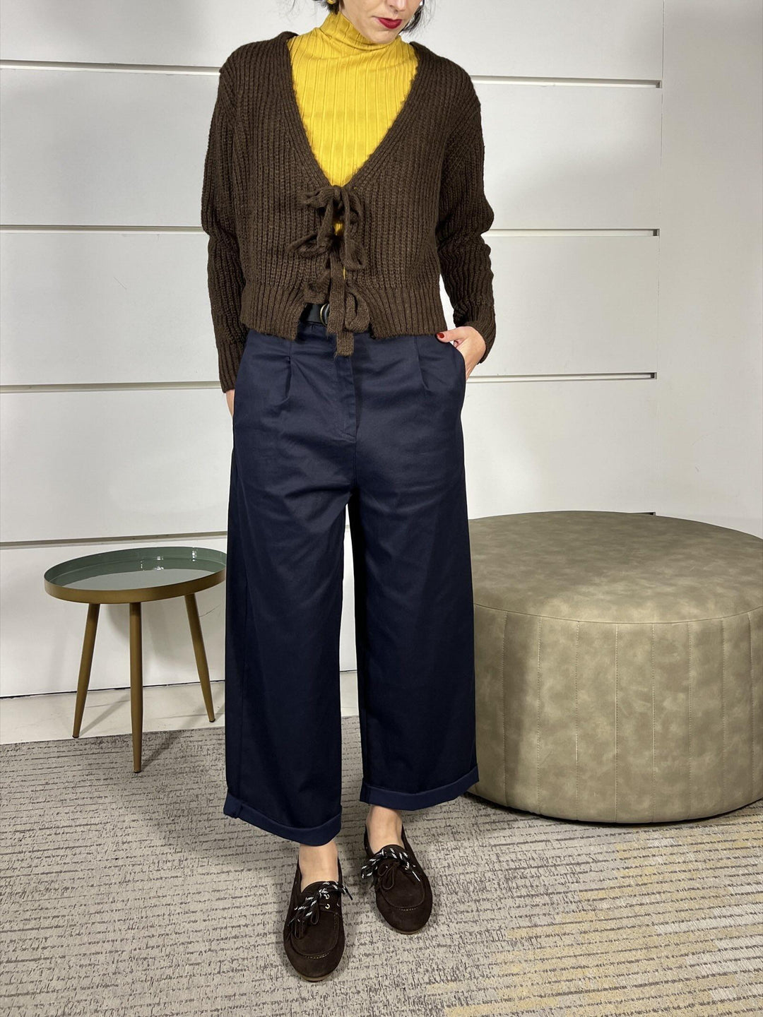 pantalone con cintura blu S12359BLU SUSY MIX