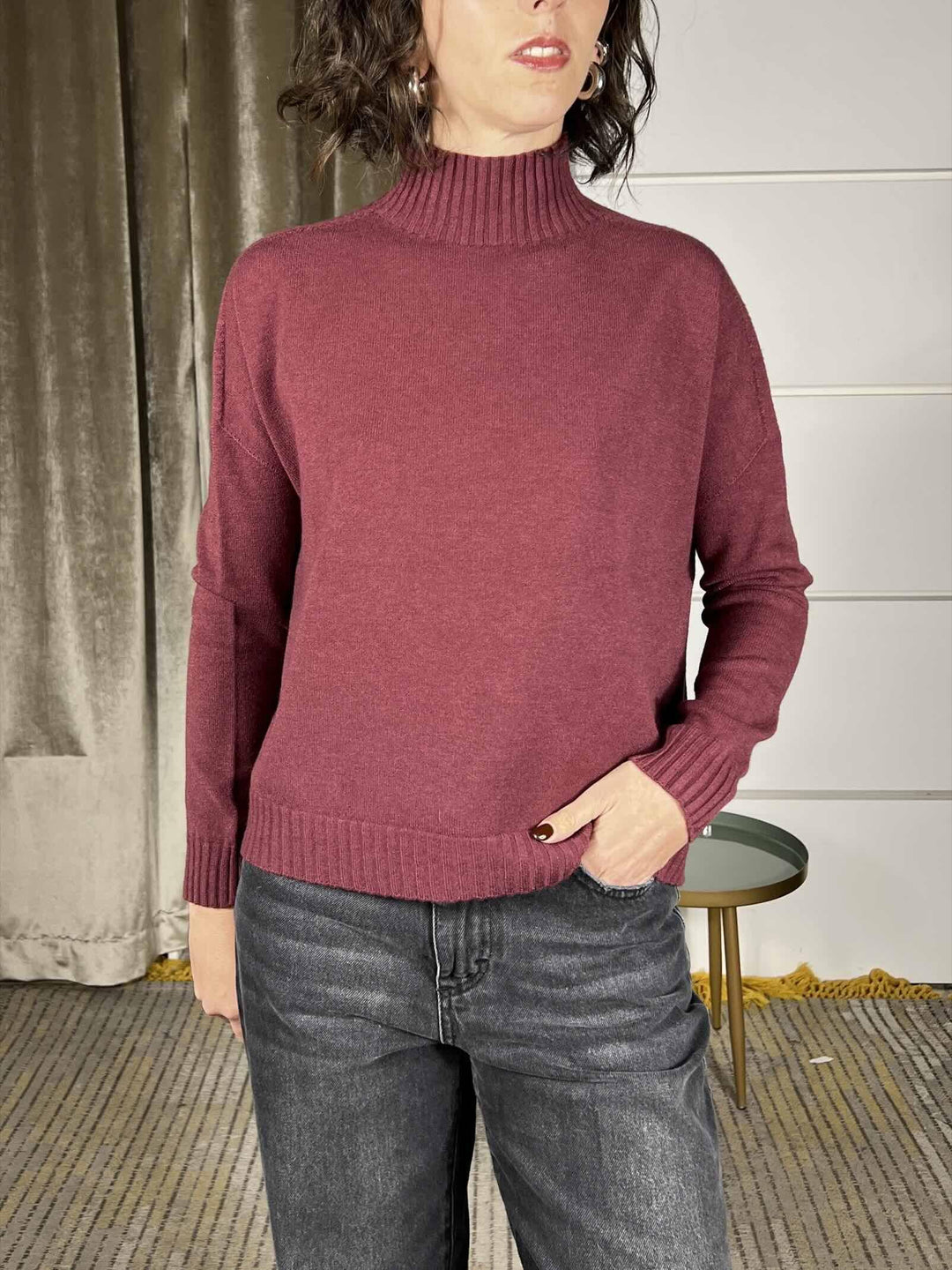 maglia collo alto bordeaux SSX431BORDEAUX SUSY MIX