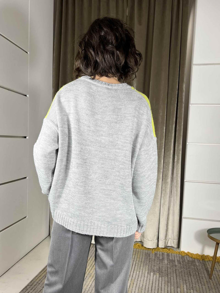 maglia girocollo rombi in misto lana MFP-P329GRIGIO/VIOLA/LIME/ANTRACITE HAVE ONE