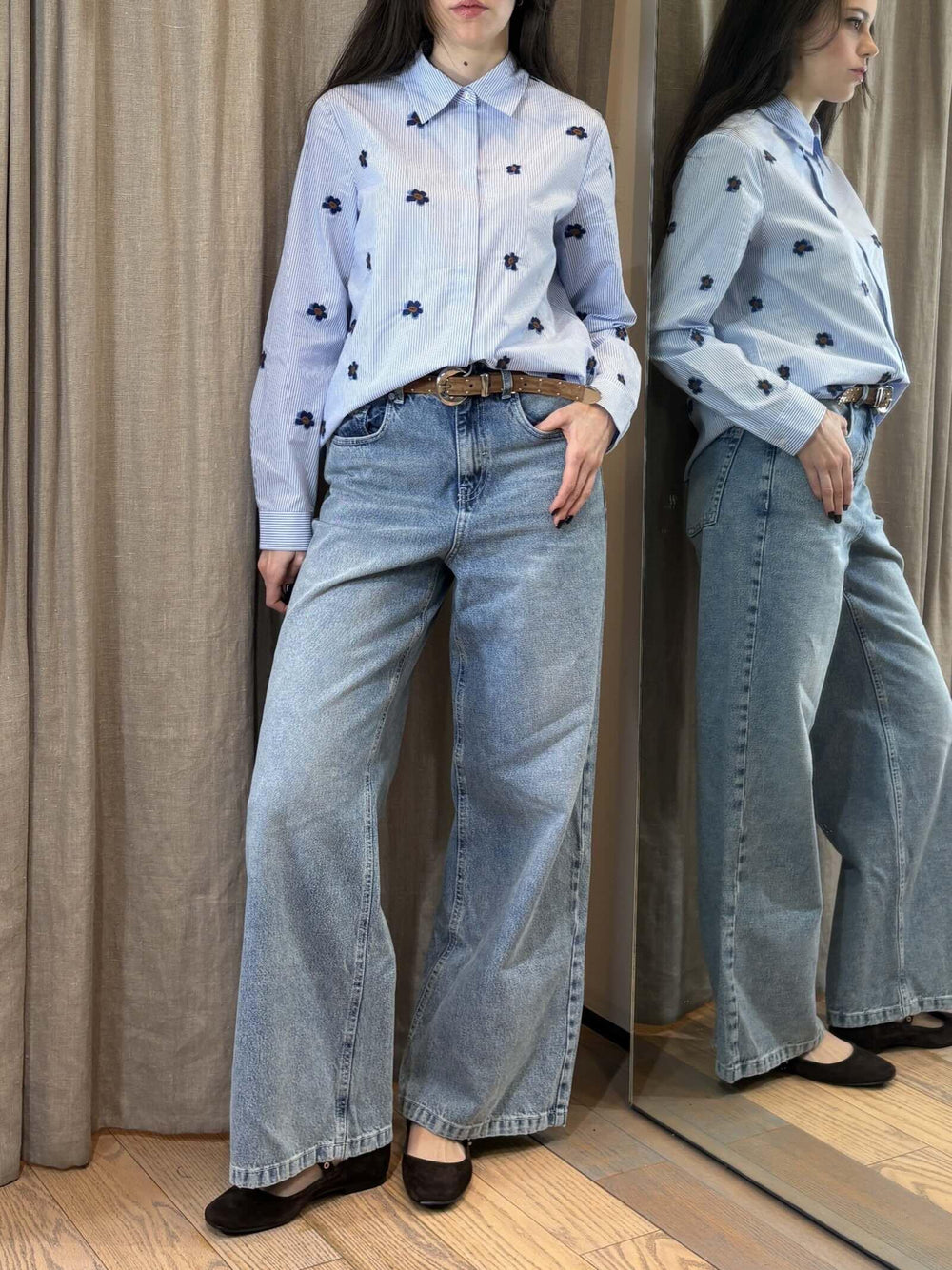 jeans a palazzo denim chiaro SOPHIE001 iBLUES