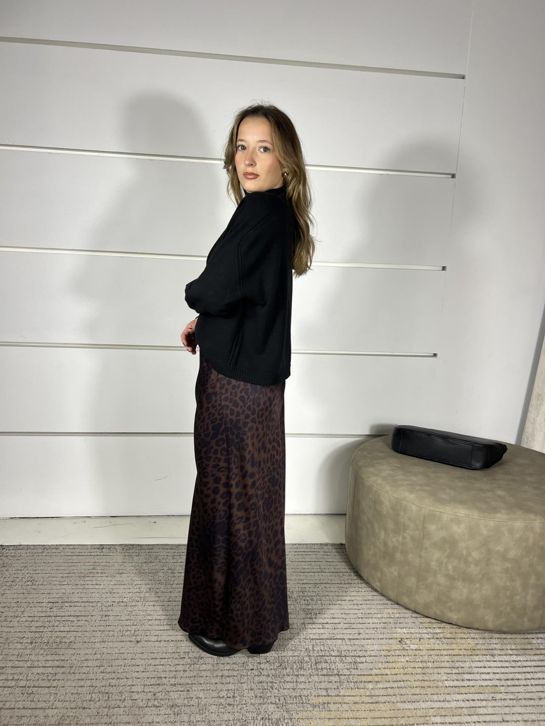 gonna lunga maculata in viscosa moro G63111RVMORO SUSY MIX