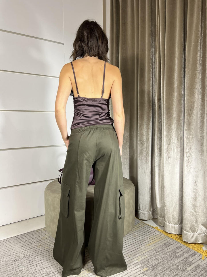 PANTALONE CARGO VERDE MILITARE PMA-P205MILITARE HAVE ONE