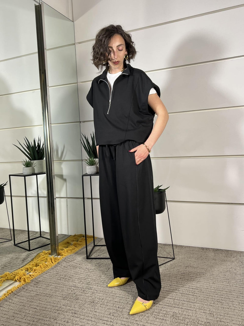 pantalone balloon con riga a lato nero SMXP0034NERO SUSY MIX