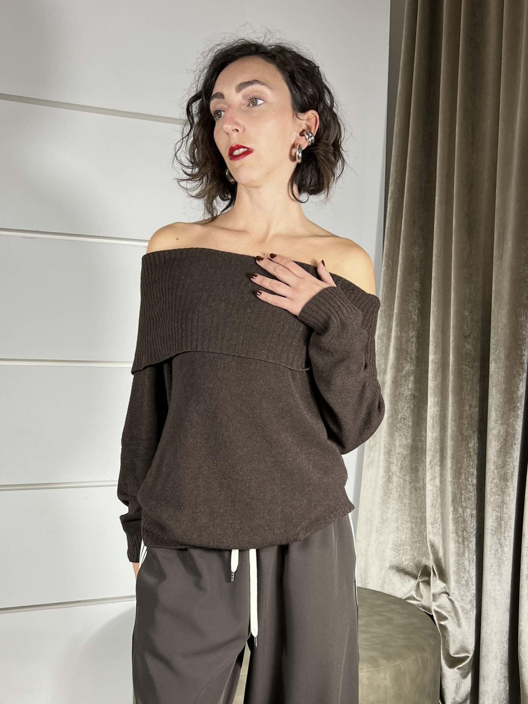 maglia scollo shiffer caffe MAZ-P108CAFFE HAVE ONE