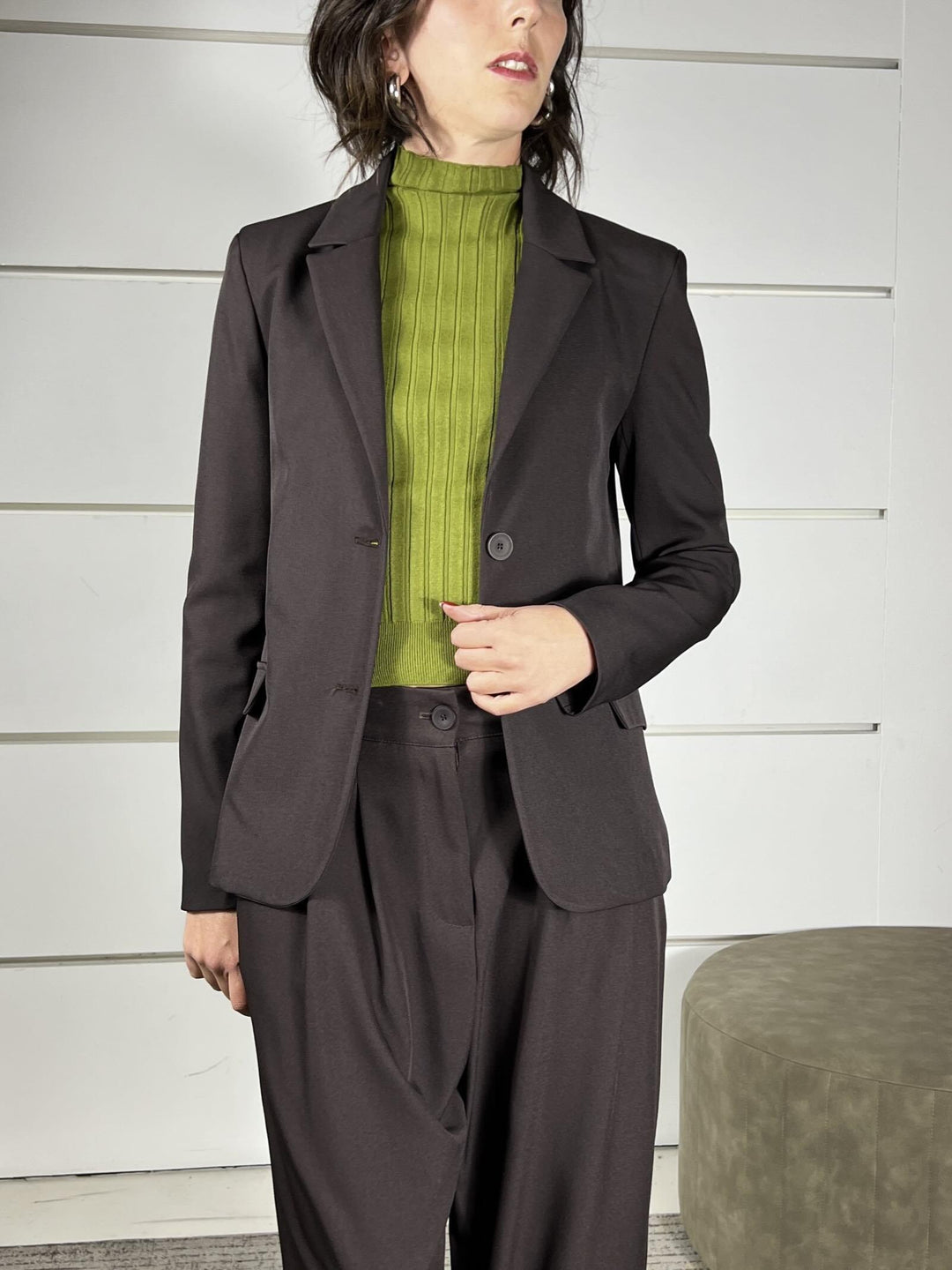 giacca slim fit due bottoni moro TF1519MORO VICOLO