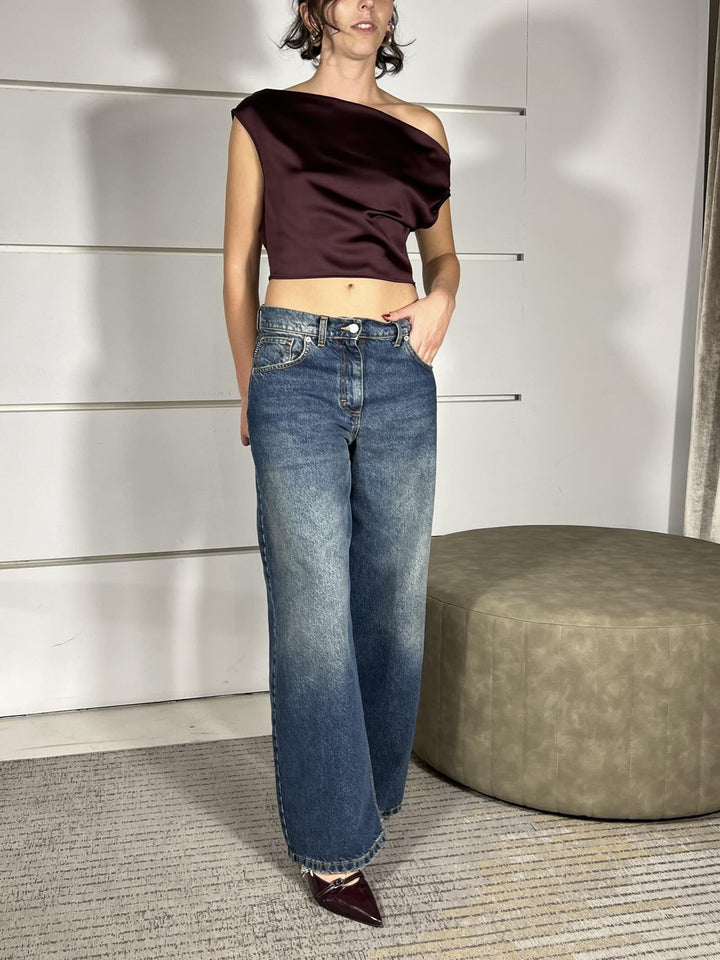 top crop satin scollo a gronda prugna RIM4KBA1480 IMPERIAL