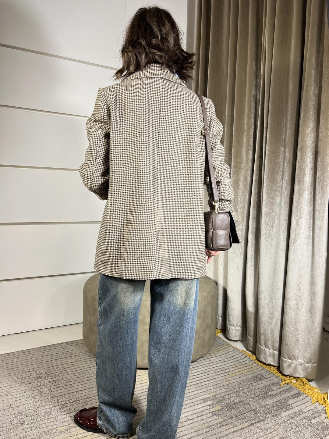 GIACCA CAPPOTTO PIED DE POULE TF0691MARRONE VICOLO