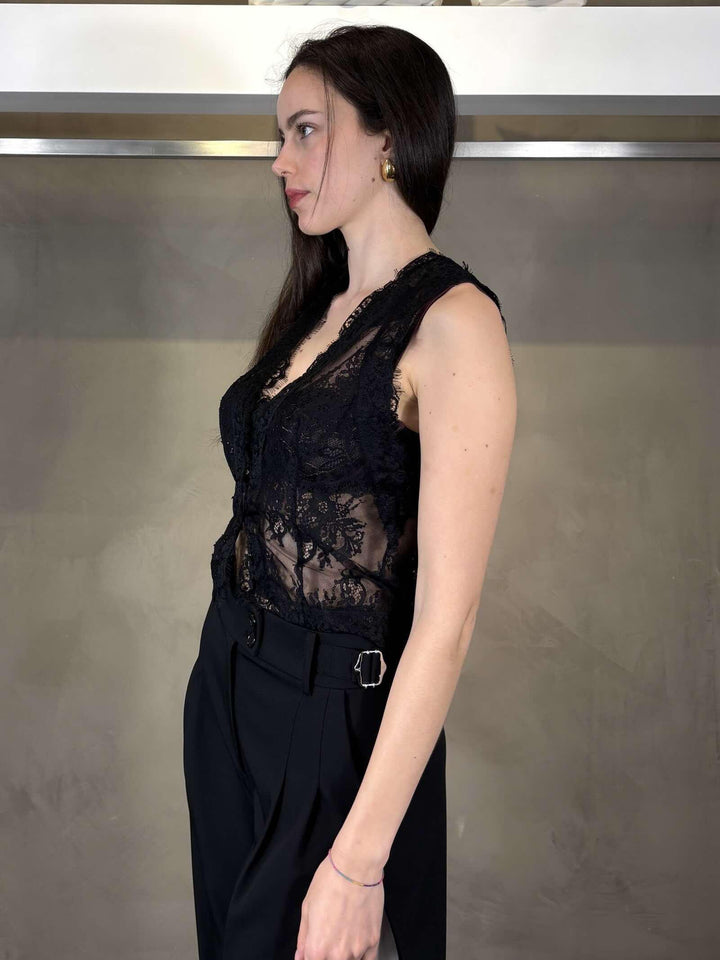 gilet in pizzo nero GRAZIOSOZ99 PINKO