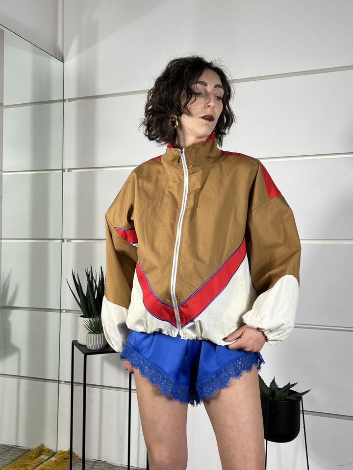bomber over bicolor cammello rosso e blu KVS-Q070CAMMELLO/ROSSO/BURRO HAVE ONE
