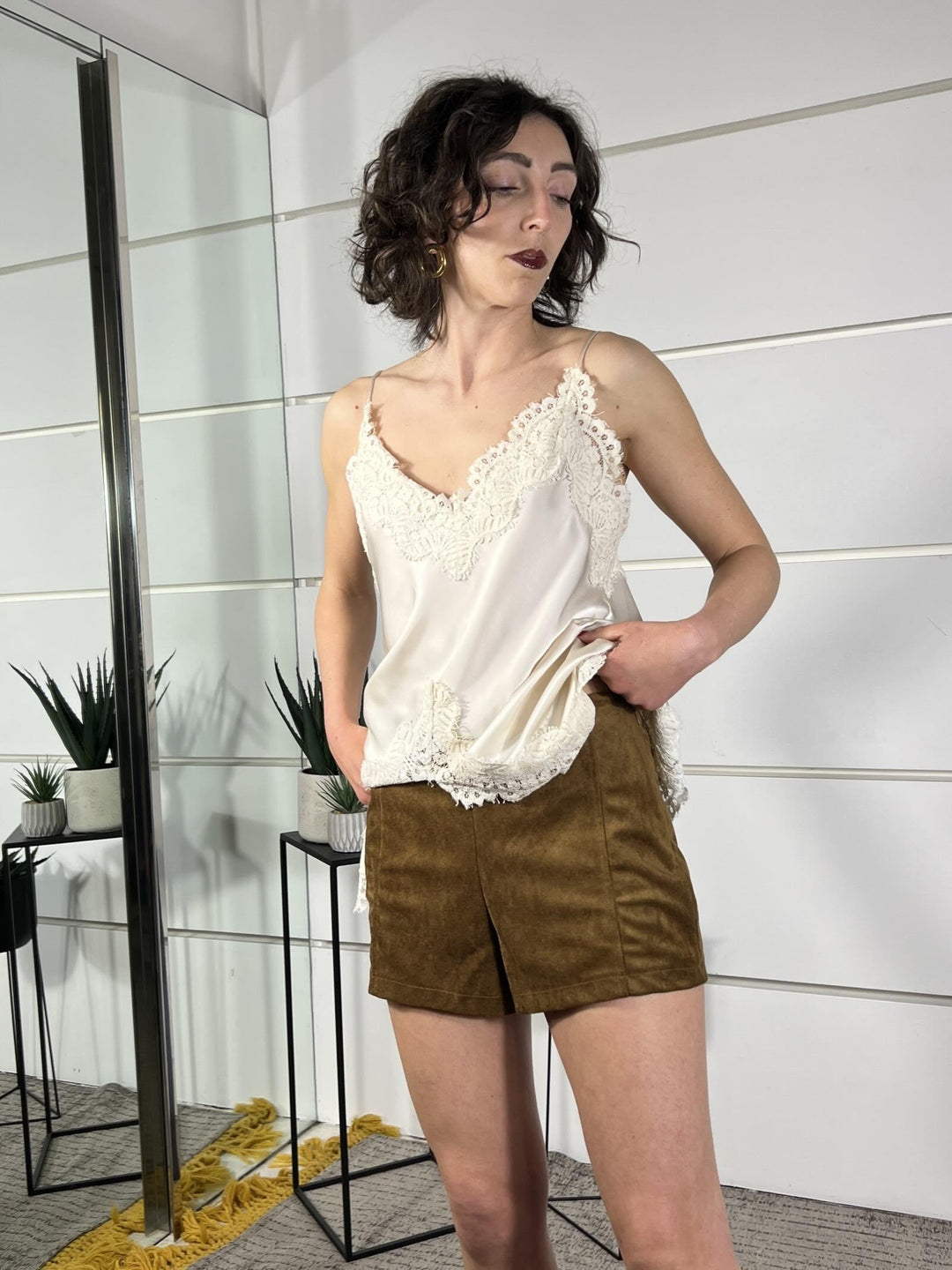 shorts scamosciato cognac PMA-Q141COGNAC HAVE ONE