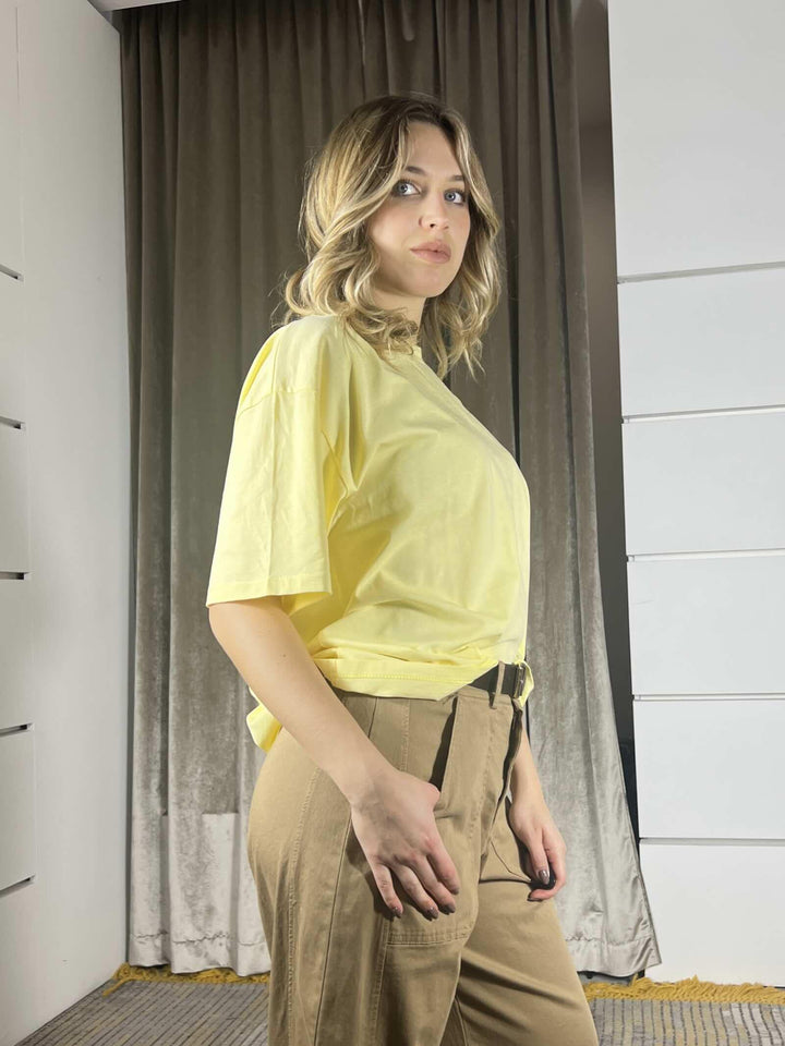 t.shirt over girocollo gialla 11935GIALLO SUSY MIX