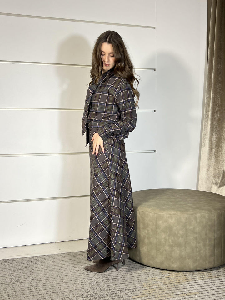 gonna lunga check viola 26G1373VIOLA TENSIONE IN