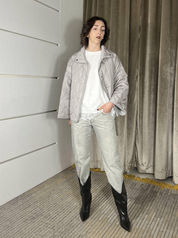 trapuntino con colletto a camicia perla TAB0009SABBIA VICOLO