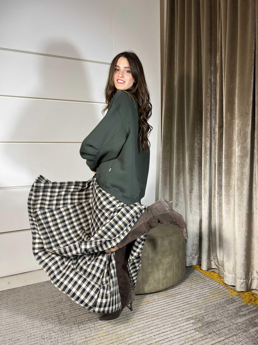 FELPA OVER FELPATA GIROCOLLO VERE MILITARE TF1753VERDE VICOLO