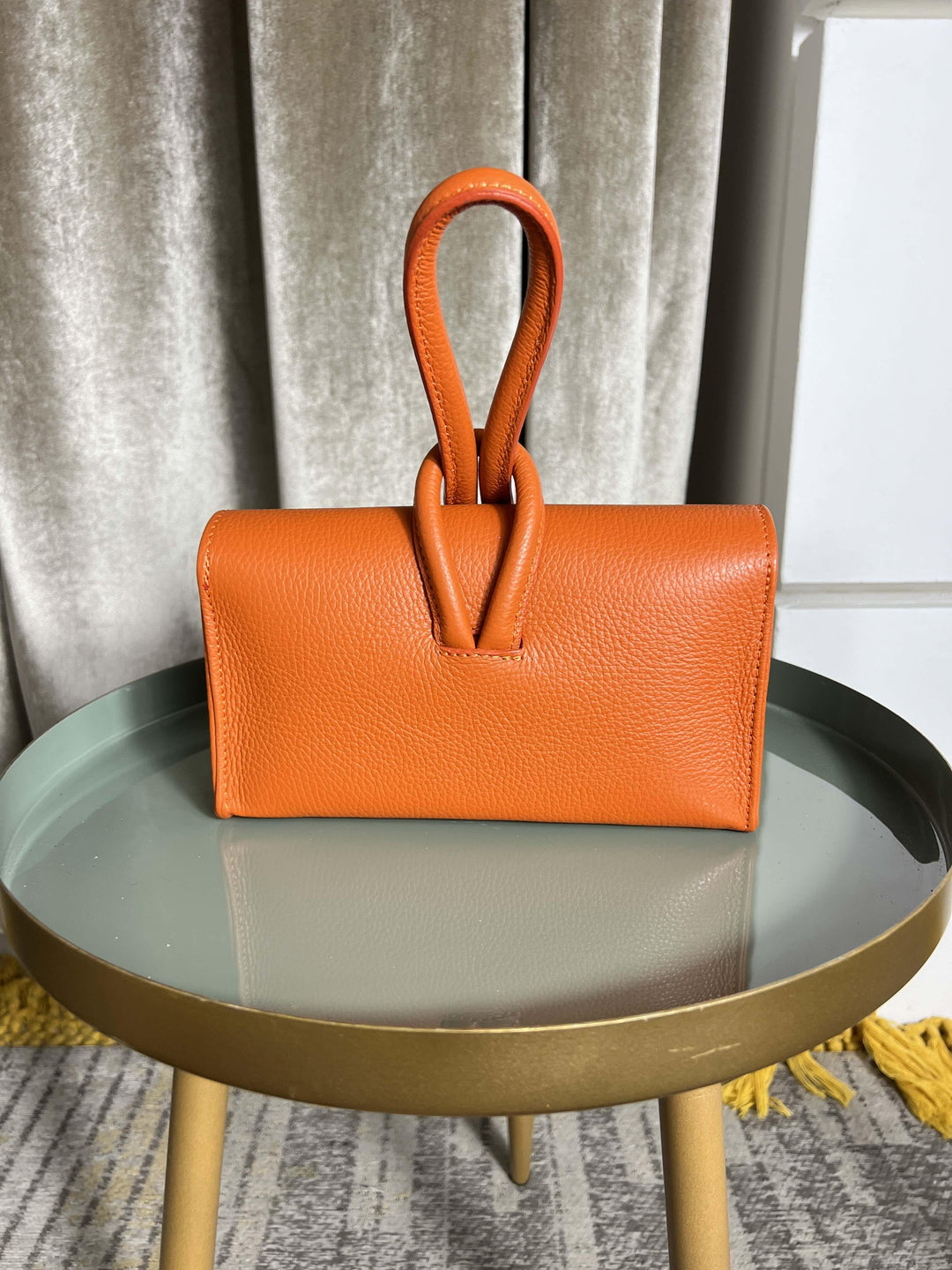BORSA A NODO IN PELLE ARANCIO 200414ARANCIO FEMME CAFE SELECTION