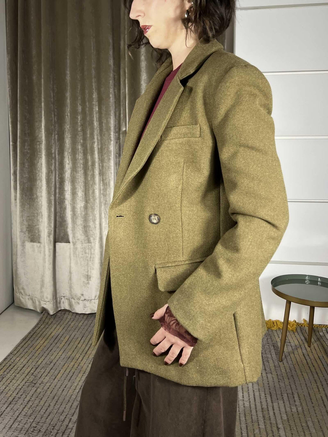 giacca cappotto doppiopetto olio in misto lana JCB-P134OLIO HAVE ONE