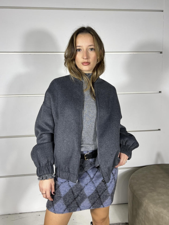 cappotto bomber 50 lana grigio hand made TF0076GRIGIO VICOLO