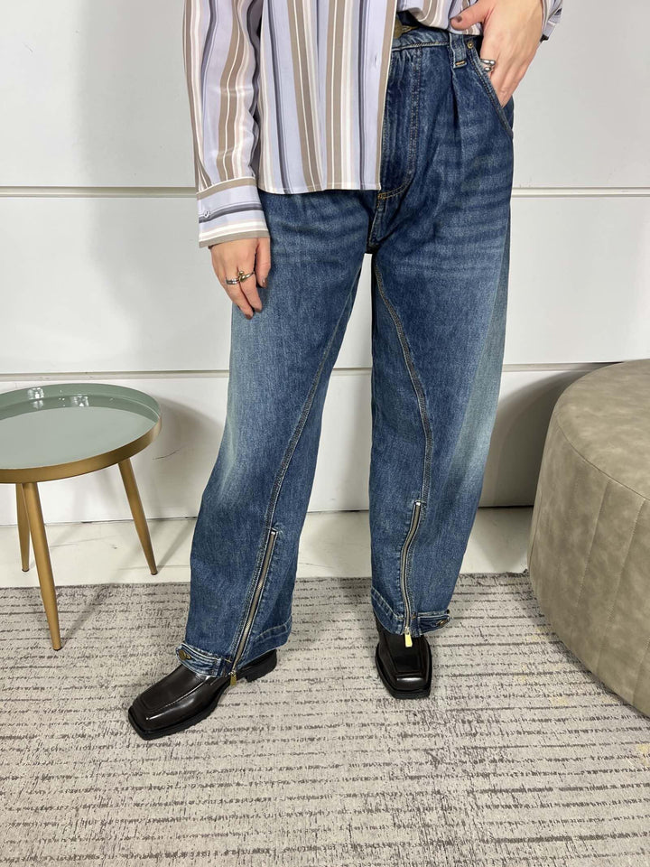 jeans baloon con zip e pince denim medio scuro SICURO ZIP PANTALONEPJZ PINKO