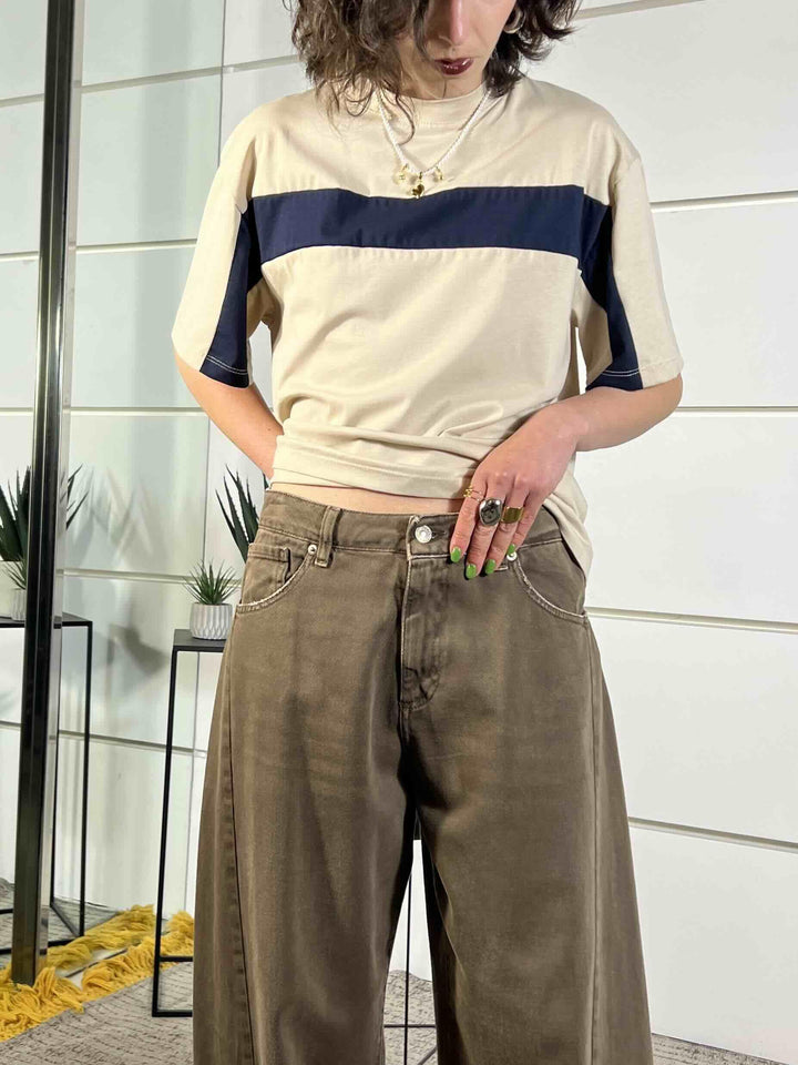 jeans relaxed brill a ovetto tinto capo moro ZUMI-COLORMORO TENSIONE IN