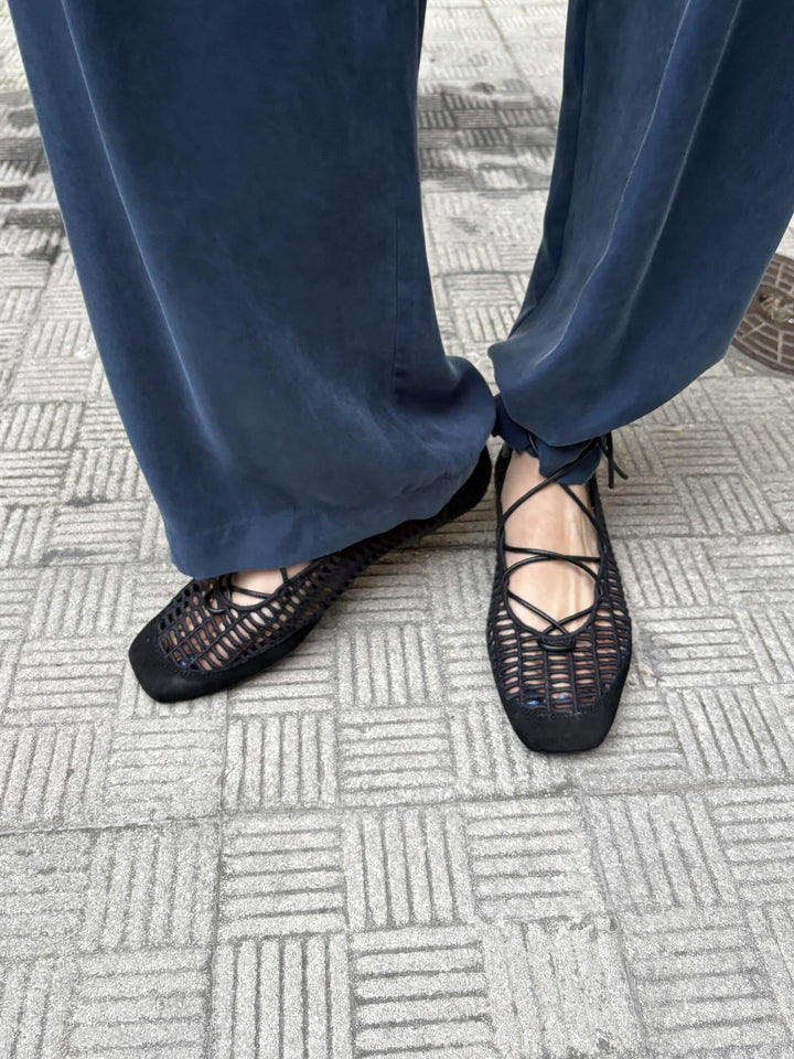 ballerine nere in rafia alla schiava 2Z0025L184K103 PATRIZIA PEPE MAIN