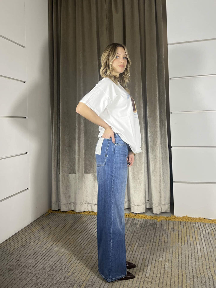 jeans mia modello baggy denim medio DAB5140DENIM MEDIO VICOLO