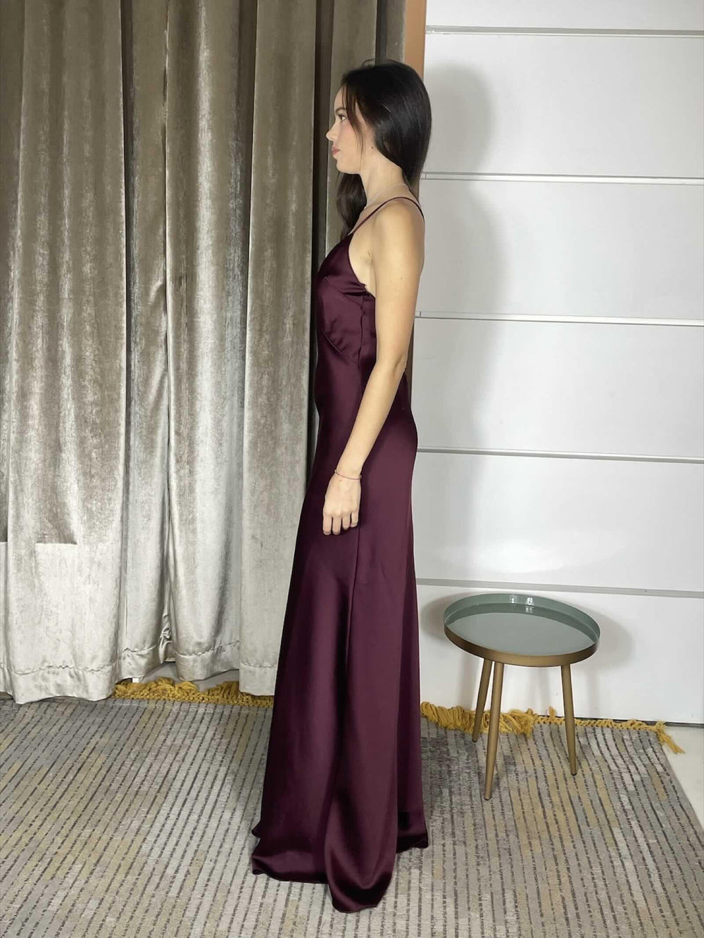 abito lungo a sirena bordeaux scuro 8A1565A563M536 PATRIZIA PEPE