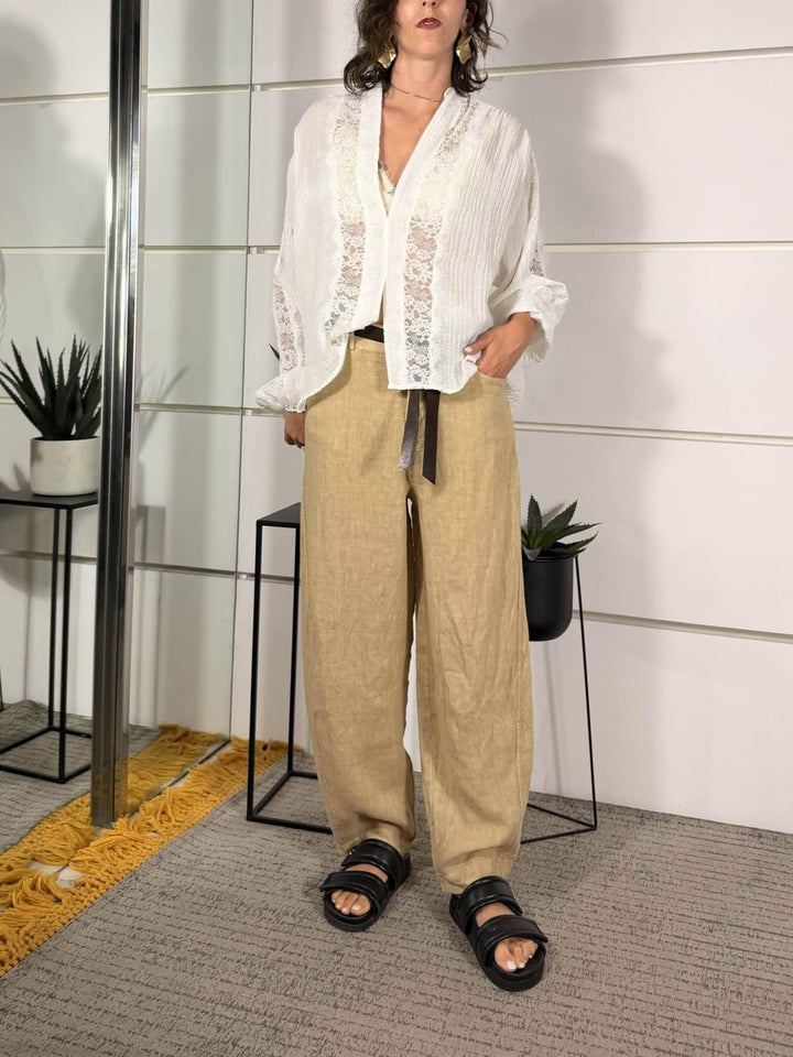 pantalone barrel in lino safari 12402SAFARI SUSY MIX