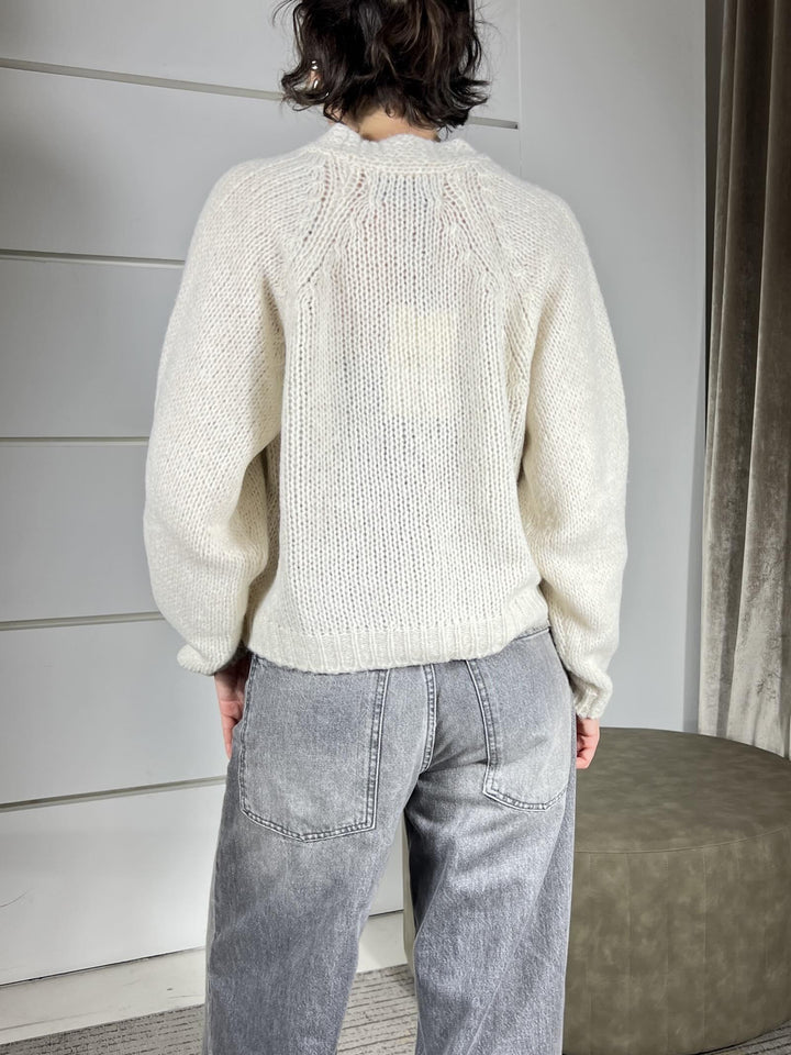 cardigan scollo a v con bottone gioiello calce JIT-P021CALCE HAVE ONE