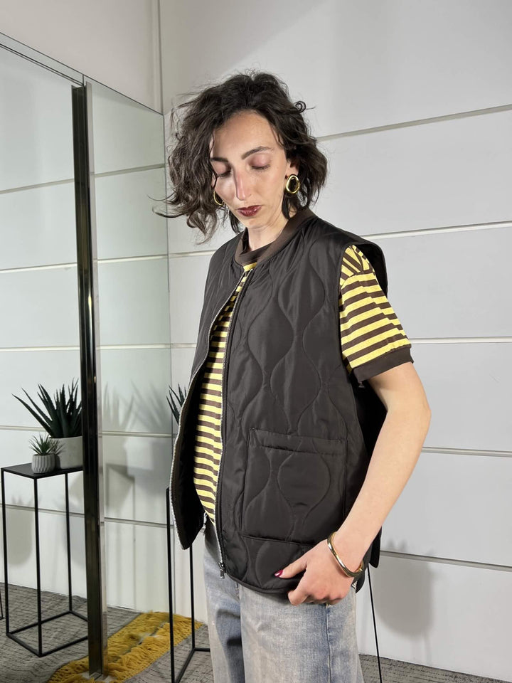 gilet trapuntato moro 541711MORO SUSY MIX