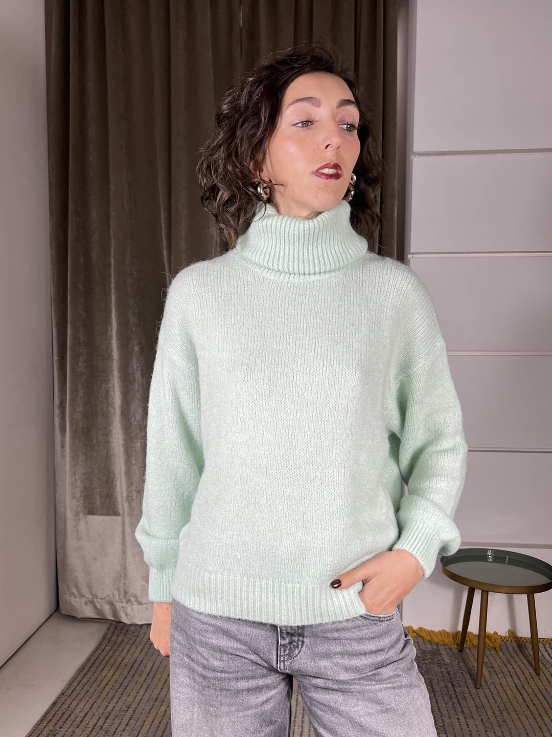 dolcevita verde acqua in misto lana 28014VERDE SUSY MIX